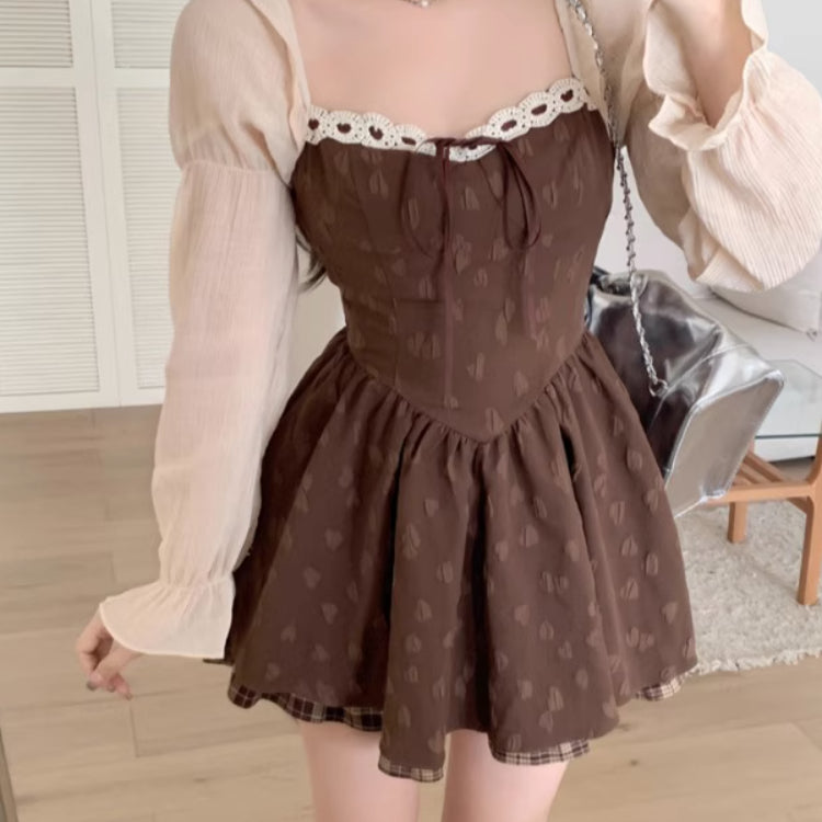Retro Bow Hearts Princess Dress.