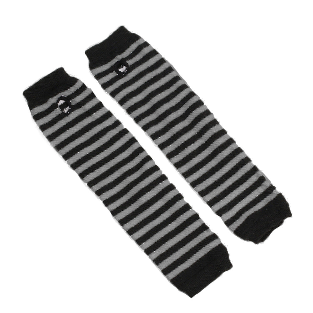 Knitted Cotton Striped Arm Warmer