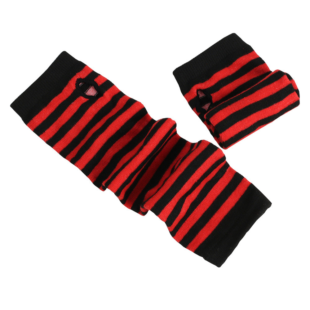 Knitted Cotton Striped Arm Warmer