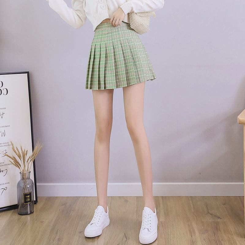 Preppy Plaid Pleat Skirt