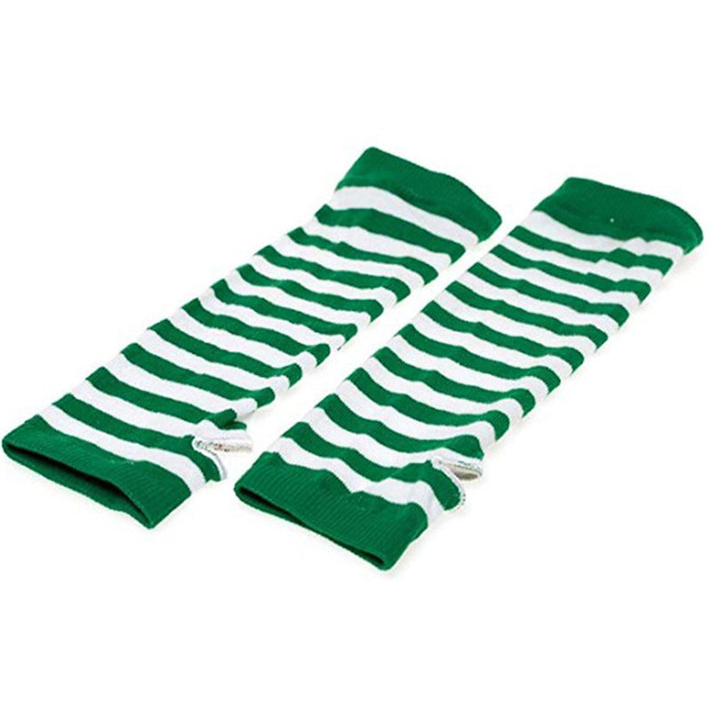 Knitted Cotton Striped Arm Warmer