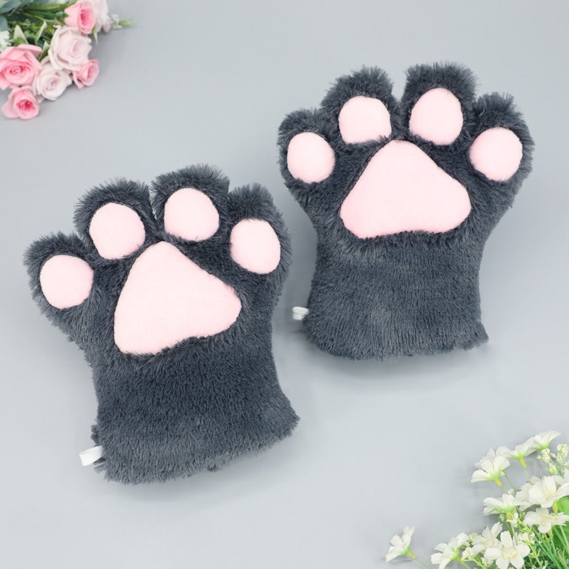 Adorable Plush Cat Paw Gloves