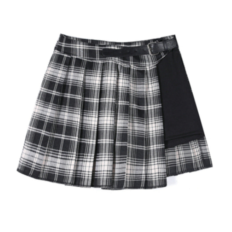 Femboy Hung Irregular Slit Pleated Skirt