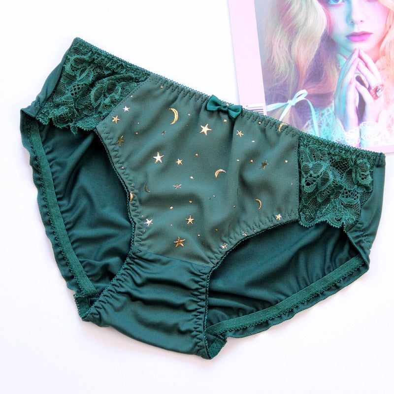 Cute Crescent Star Whimsical Panties