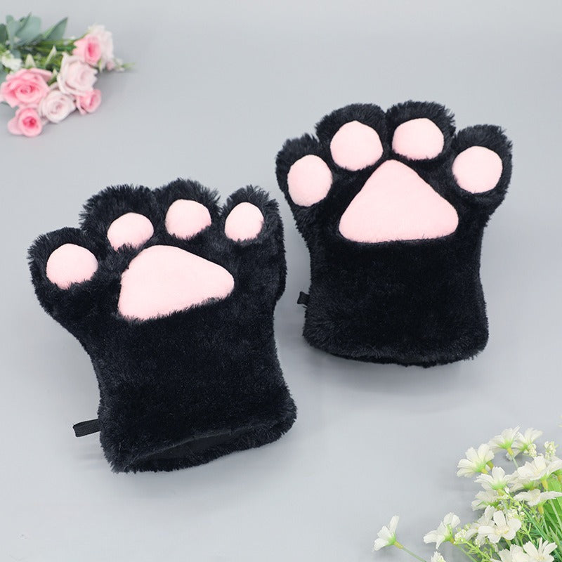 Adorable Plush Cat Paw Gloves