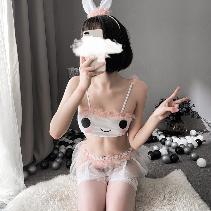 Cat Gauze Femboy Skirt Lingerie Set