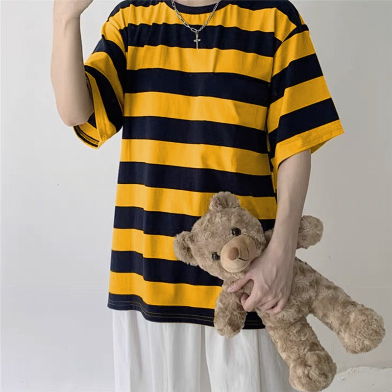 Summer Emo Striped Loose T-shirt
