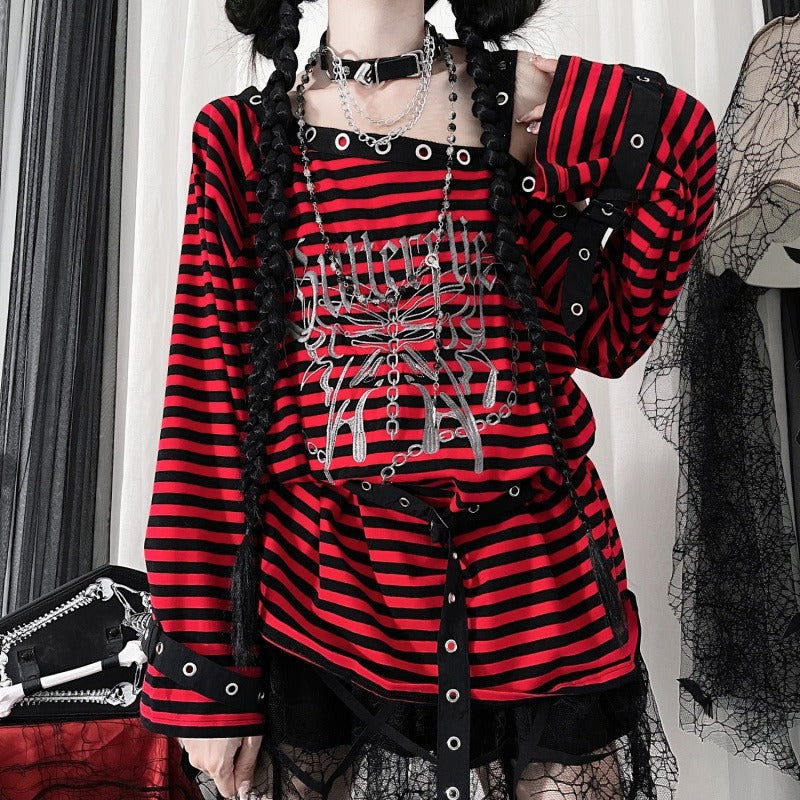 Virtual Butterfly Striped Top