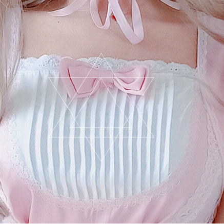 Lolita Tie Puff Femboy Dress.