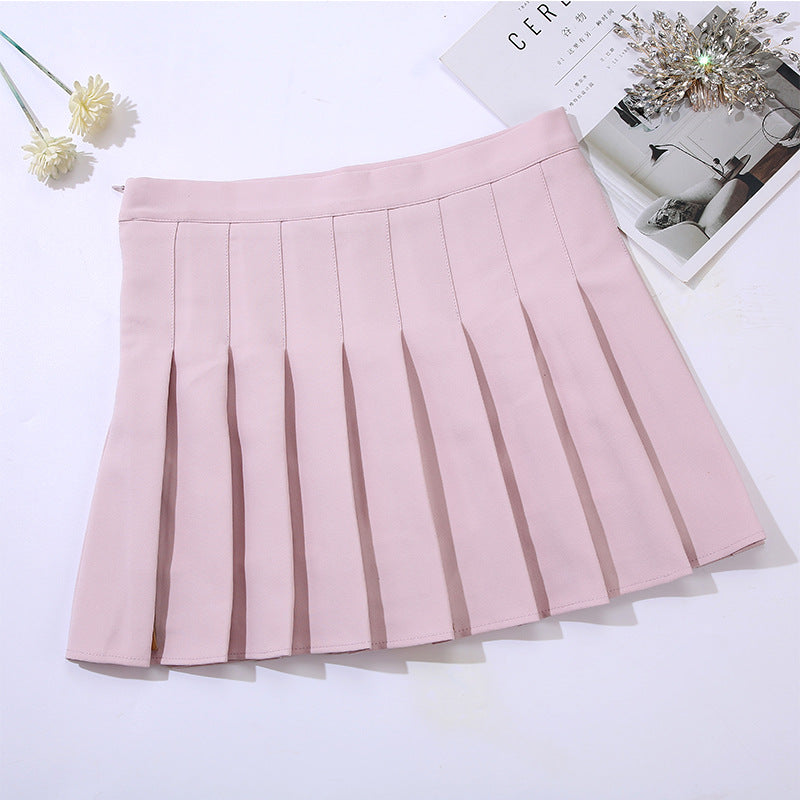 Kawaii Solid Pleated Skirt