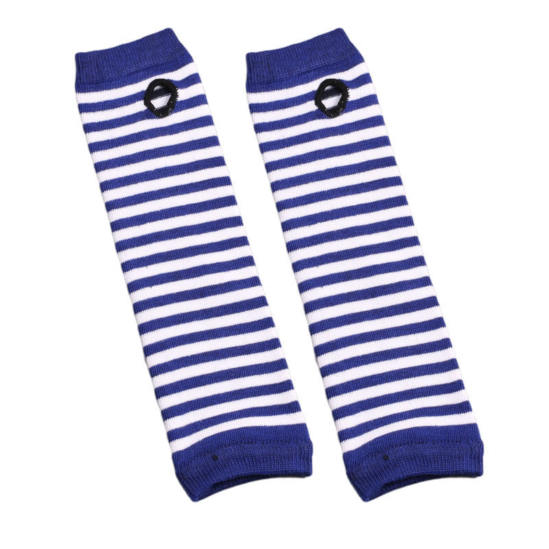 Knitted Cotton Striped Arm Warmer