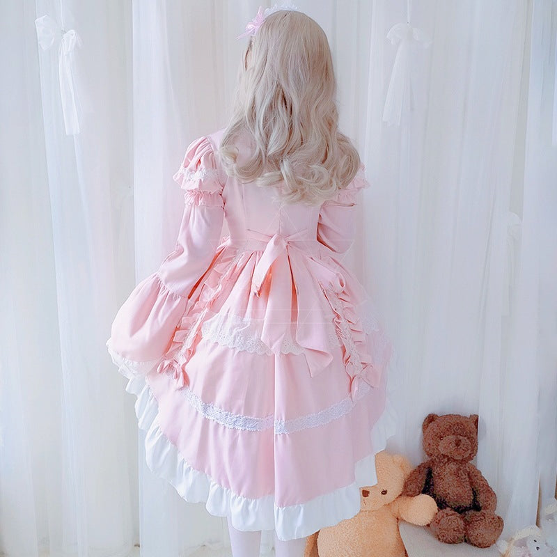 Lolita Tie Puff Femboy Dress.