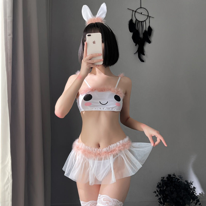 Cat Gauze Femboy Skirt Lingerie Set
