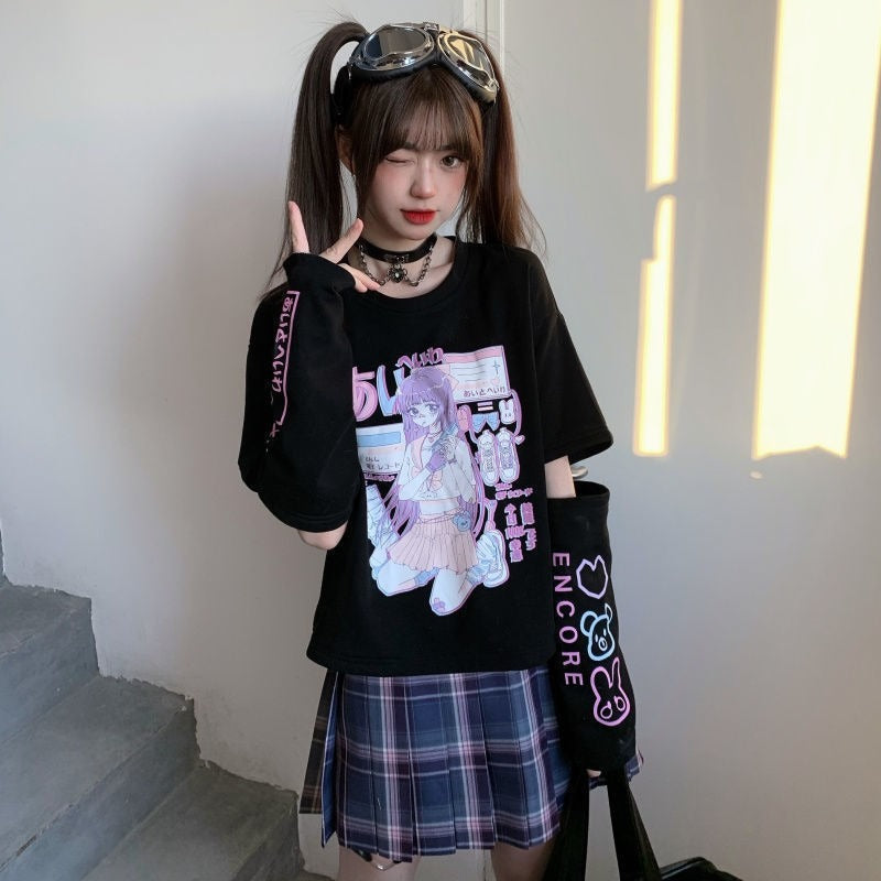 Gaming Femboy Pastel Anime Top with Cuffs