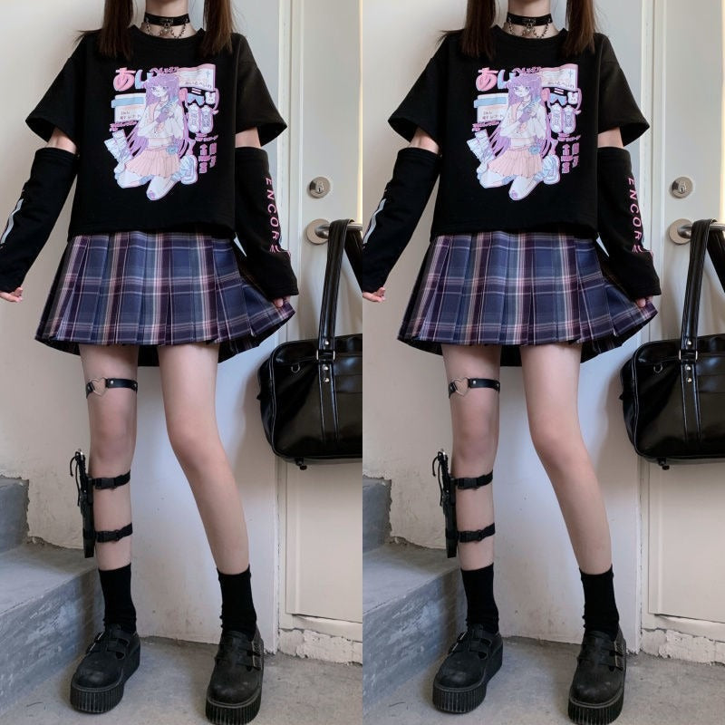 Gaming Femboy Pastel Anime Top with Cuffs