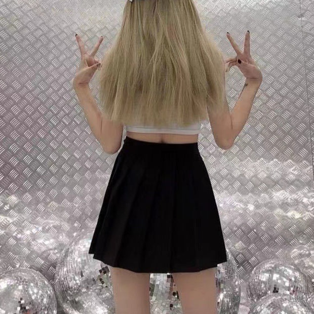 Femboy Hung Irregular Slit Pleated Skirt