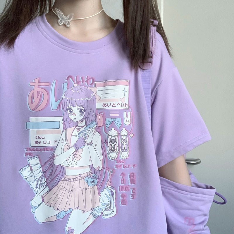 Gaming Femboy Pastel Anime Top with Cuffs