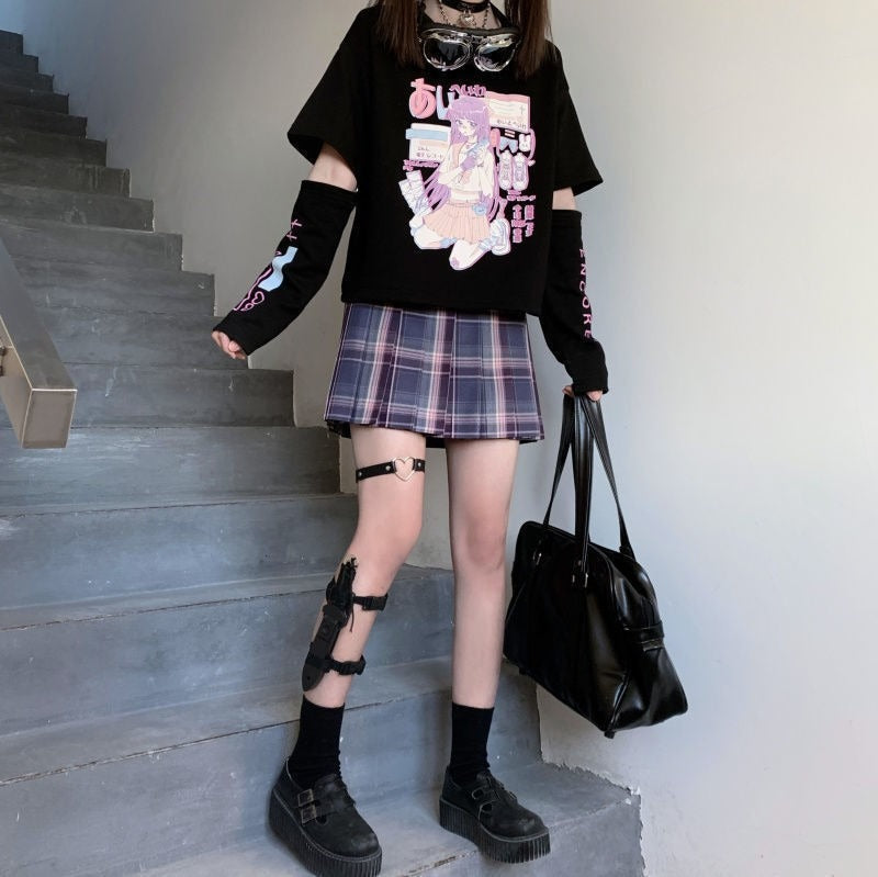 Gaming Femboy Pastel Anime Top with Cuffs