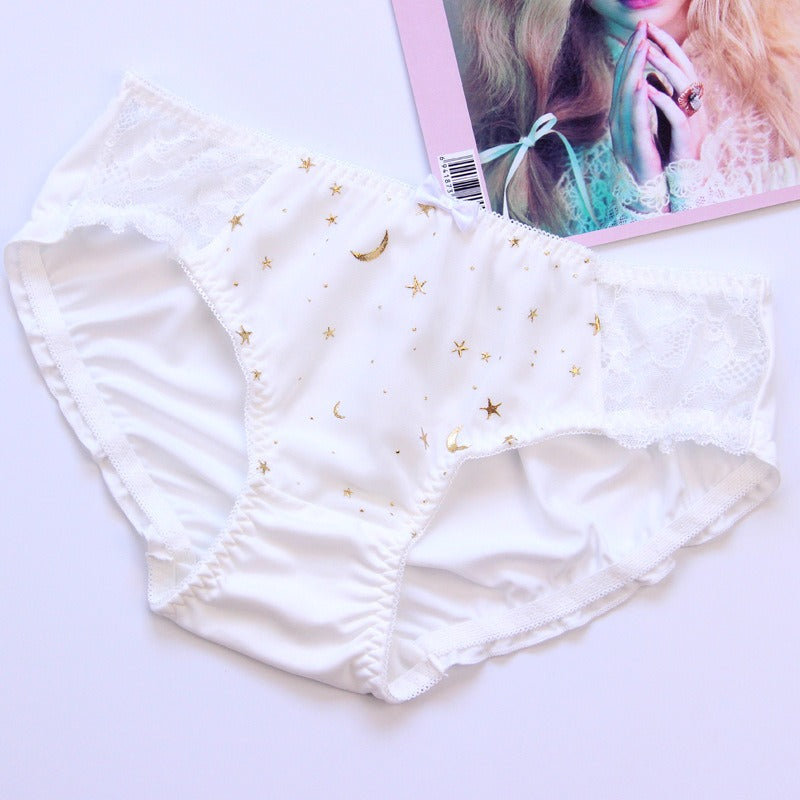Cute Crescent Star Whimsical Panties