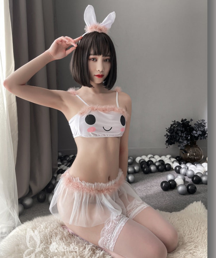 Cat Gauze Femboy Skirt Lingerie Set