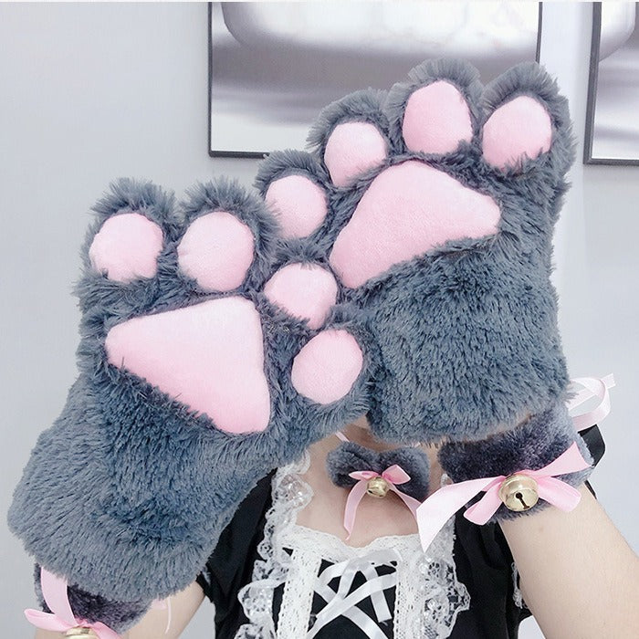 Adorable Plush Cat Paw Gloves