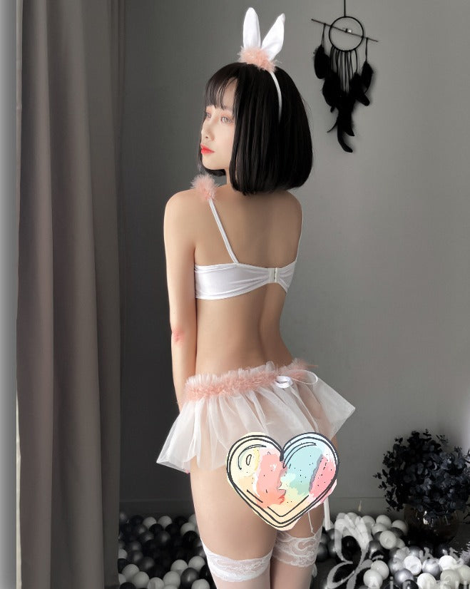 Cat Gauze Femboy Skirt Lingerie Set