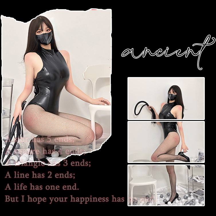 Sexy Latex Queen Bodysuit Set