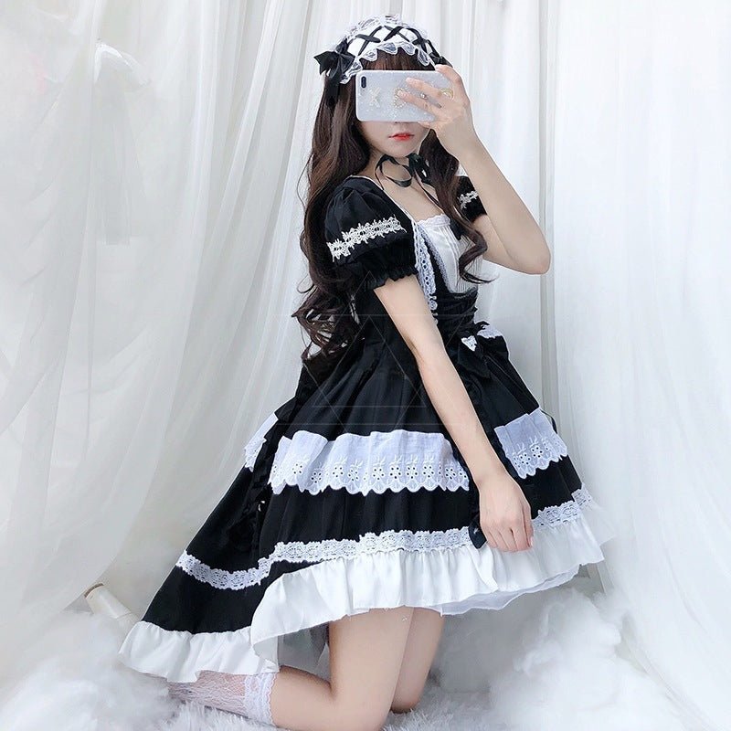 Lolita Tie Puff Femboy Dress.