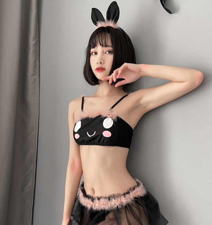 Cat Gauze Femboy Skirt Lingerie Set