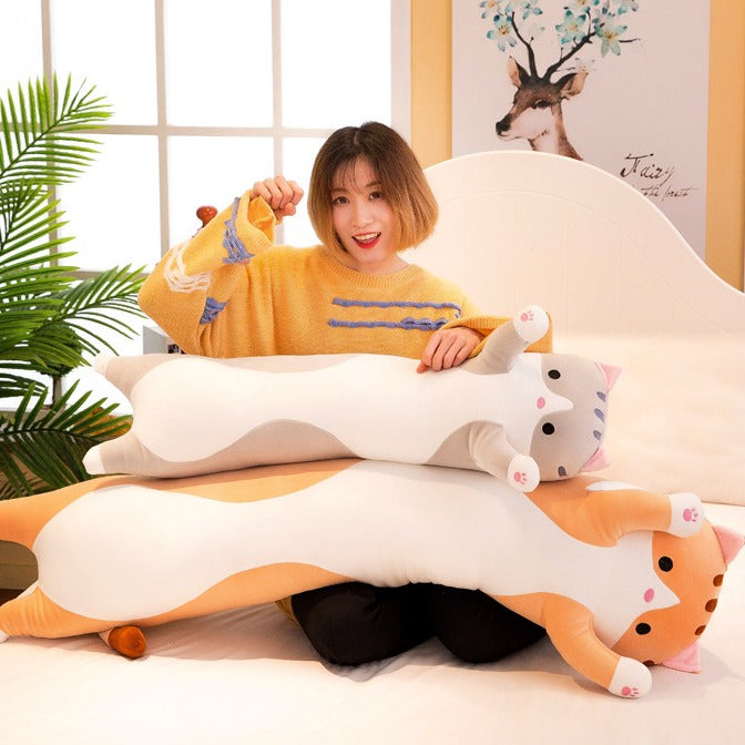 Soft Long Lying Cat Body Pillow