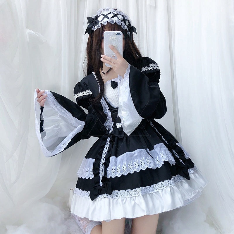 Lolita Tie Puff Femboy Dress.