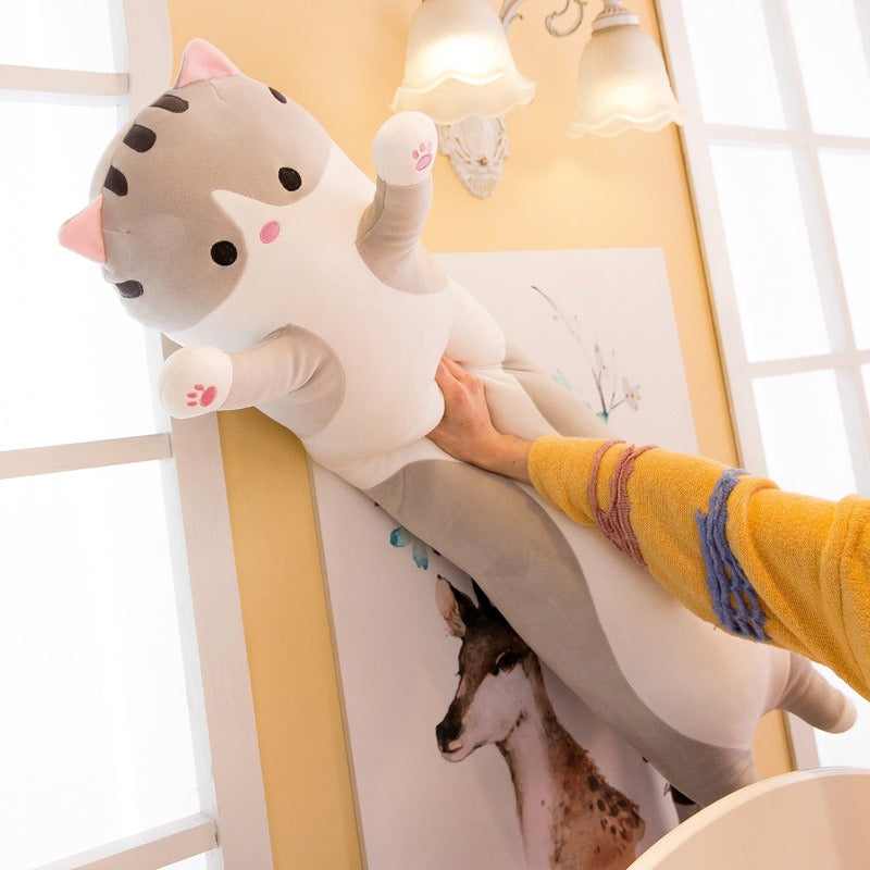 Soft Long Lying Cat Body Pillow