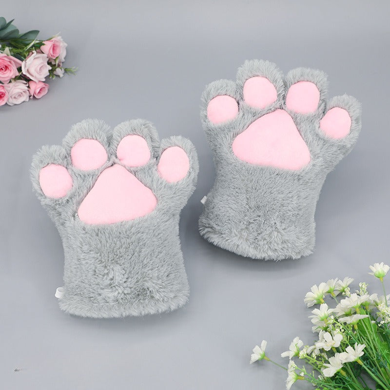 Adorable Plush Cat Paw Gloves