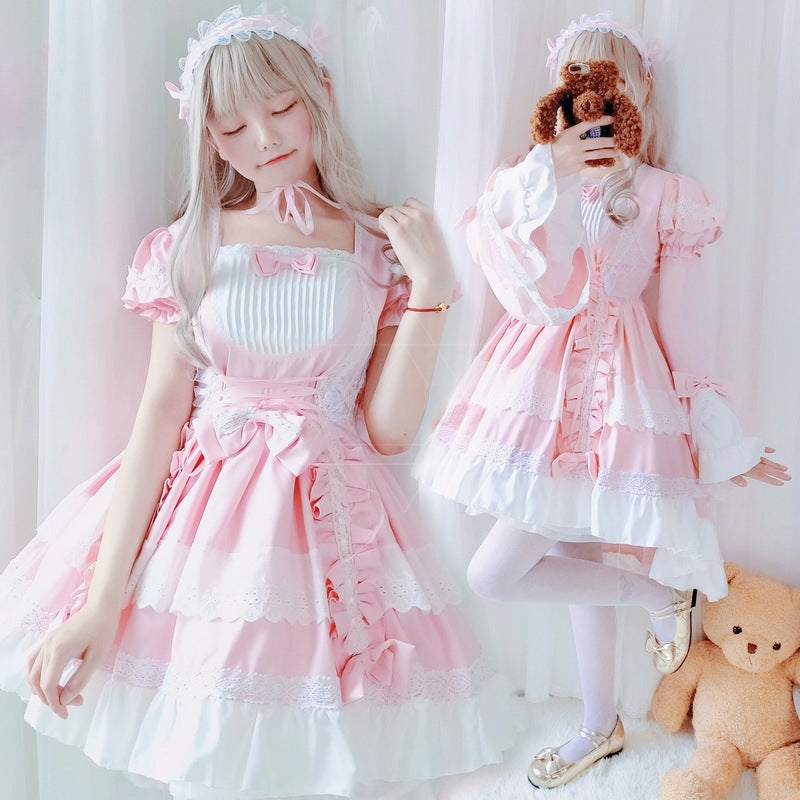 Lolita Tie Puff Femboy Dress.