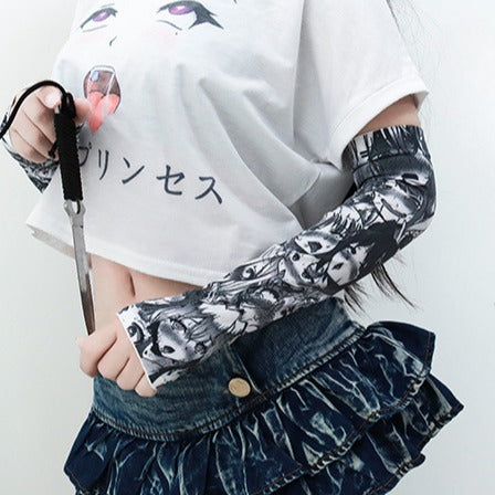Ahegao Face Arm Warmers