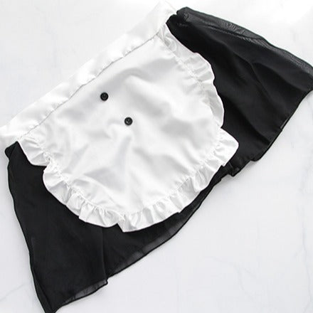 Black Sheer Chiffon Maid Set