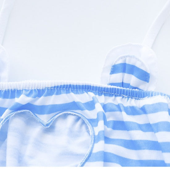 Cat Ear Heart Hollow Striped Bikini