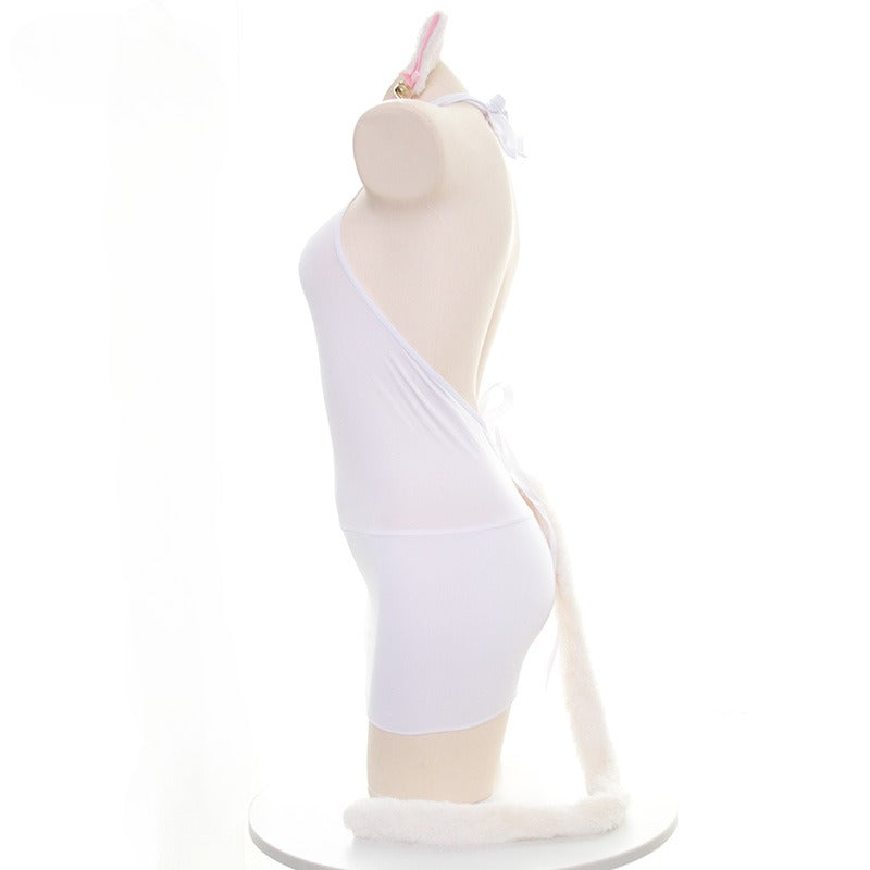 Cat Femboy Hollow Backless Dress Set