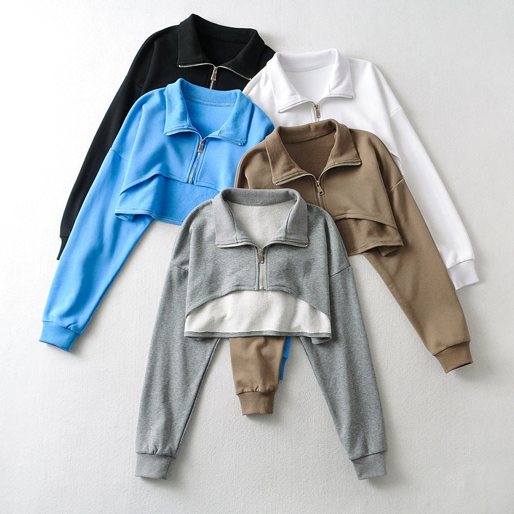 Cotton Zipper Short Top