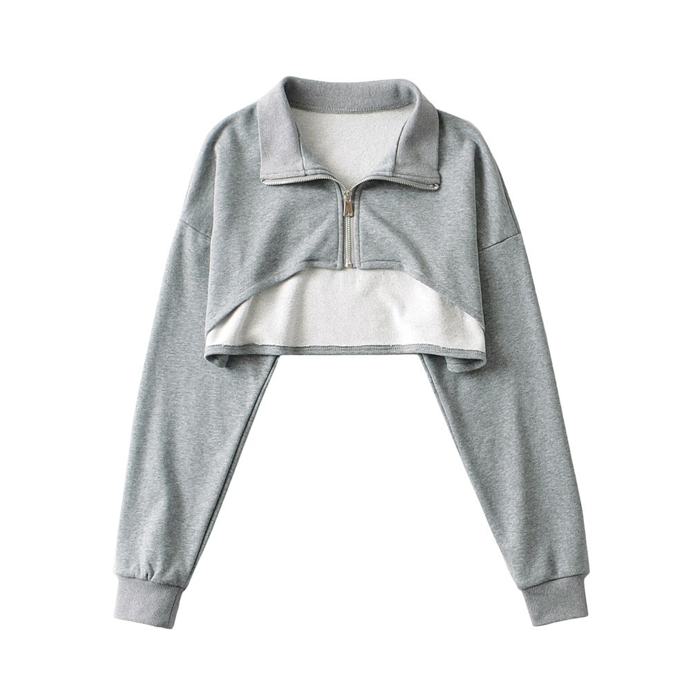 Cotton Zipper Short Top