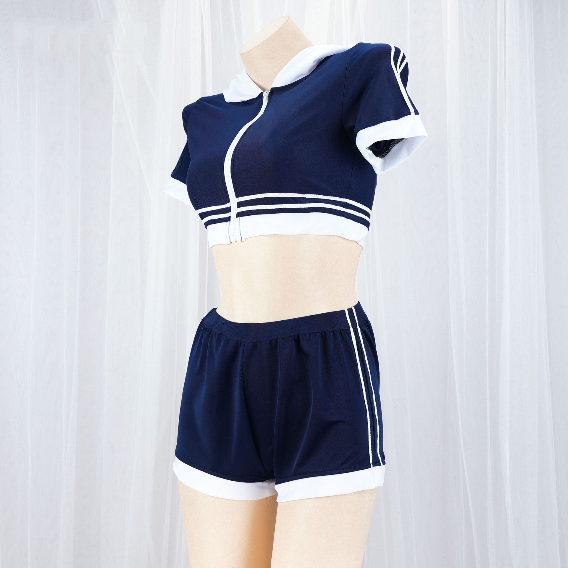 Crop Hoodie and Short Sport Clothing Set