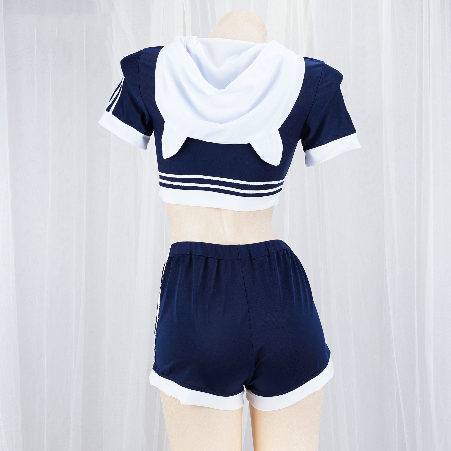 Crop Hoodie and Short Sport Clothing Set