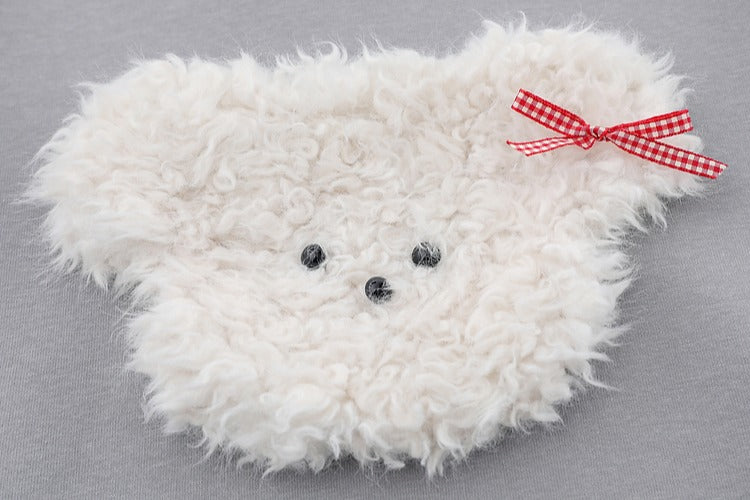 Cute Dog Flocked Hoodie