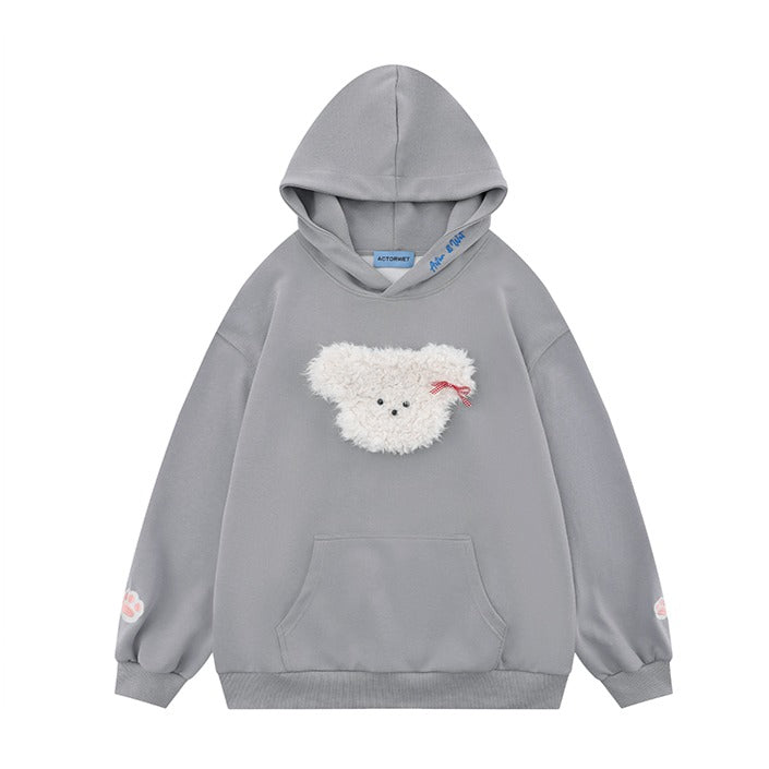 Cute Dog Flocked Hoodie