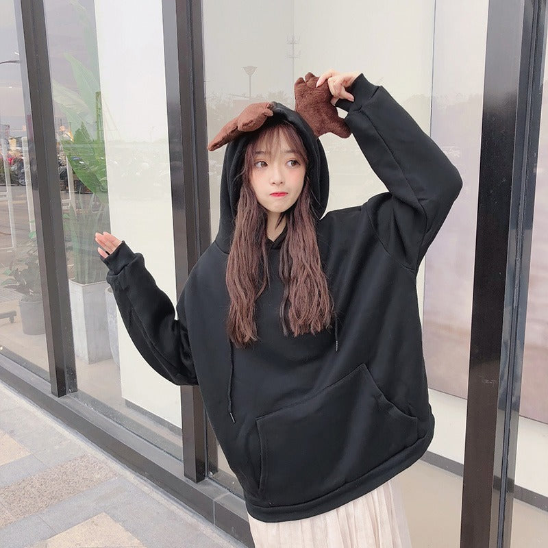 Cute Pullover Hoodie with Antler
