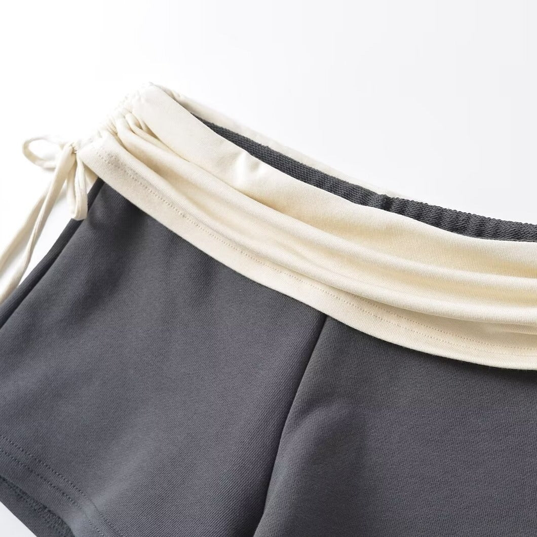 Drawstring Flare Shorts