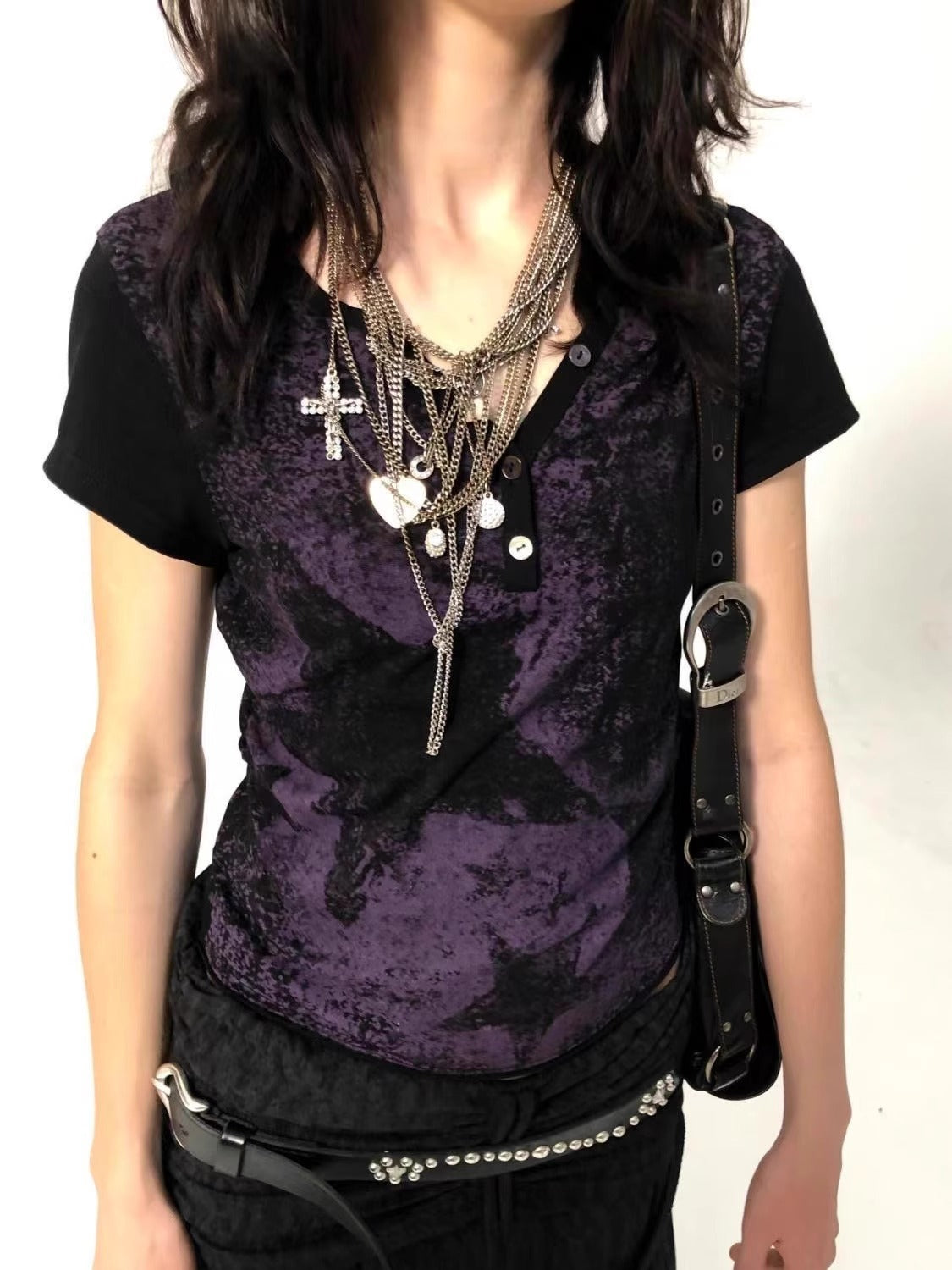 Emo Star Print Crop Top