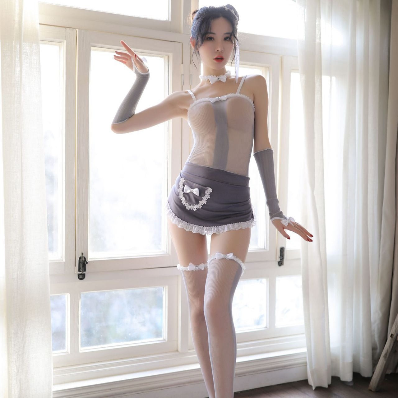 Femboy Starter Pack - Sexy Gray Maid Lingerie Femboy Starter Pack - Sexy Gray Maid Lingerie