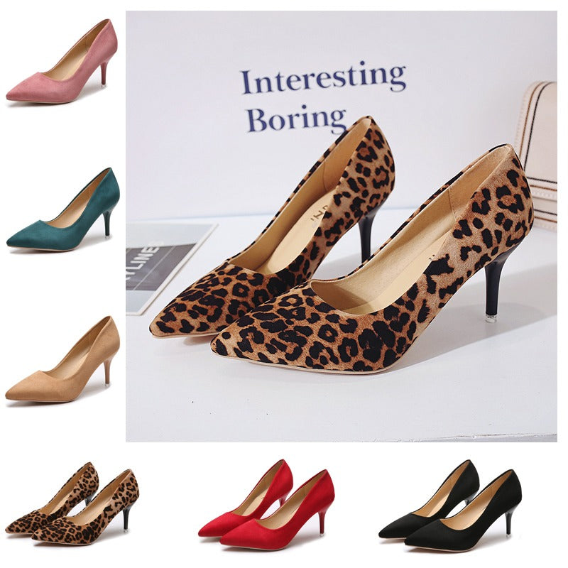 Suede Pointed-Toe Stiletto-Heel Pumps