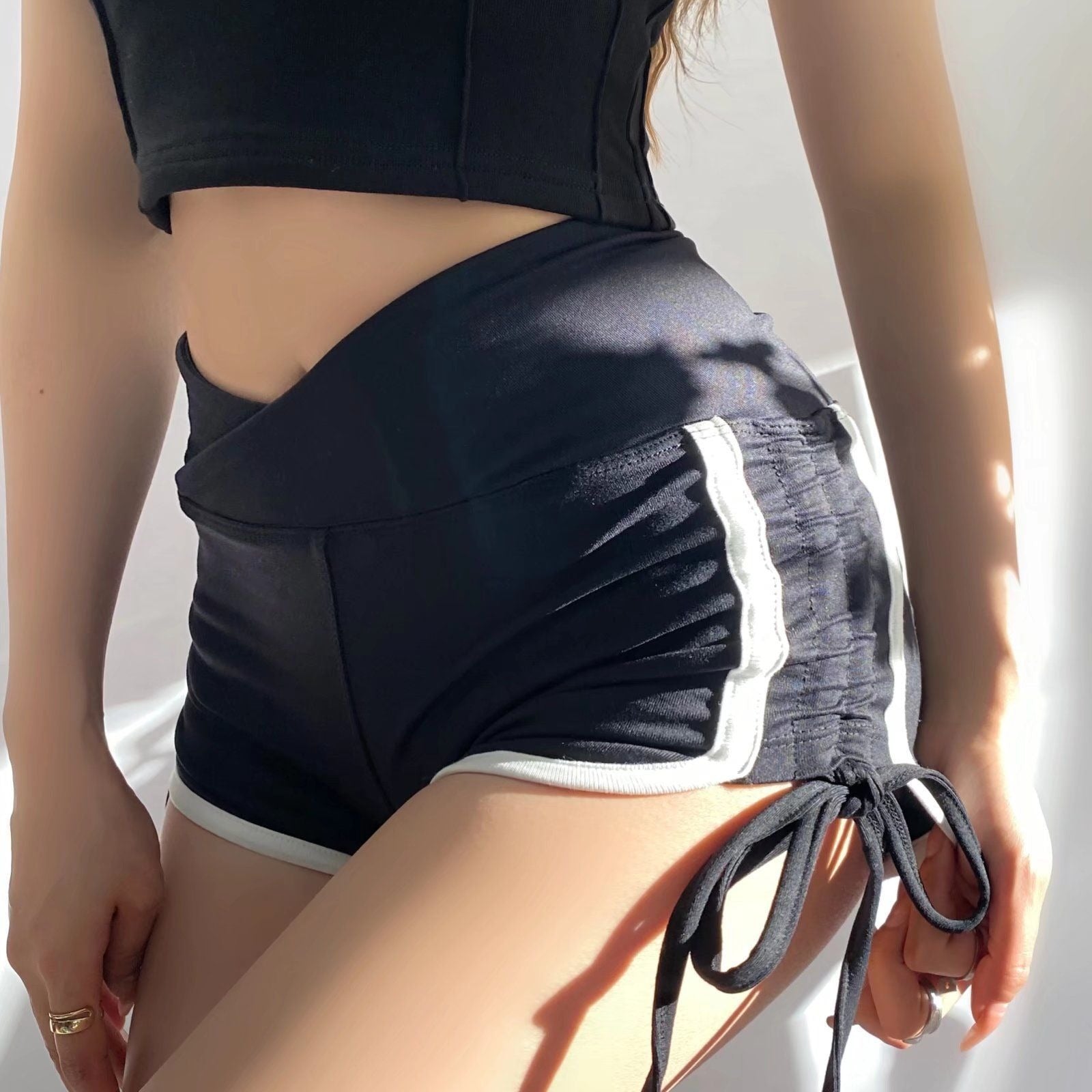 Fitness Drawstring Booty Shorts